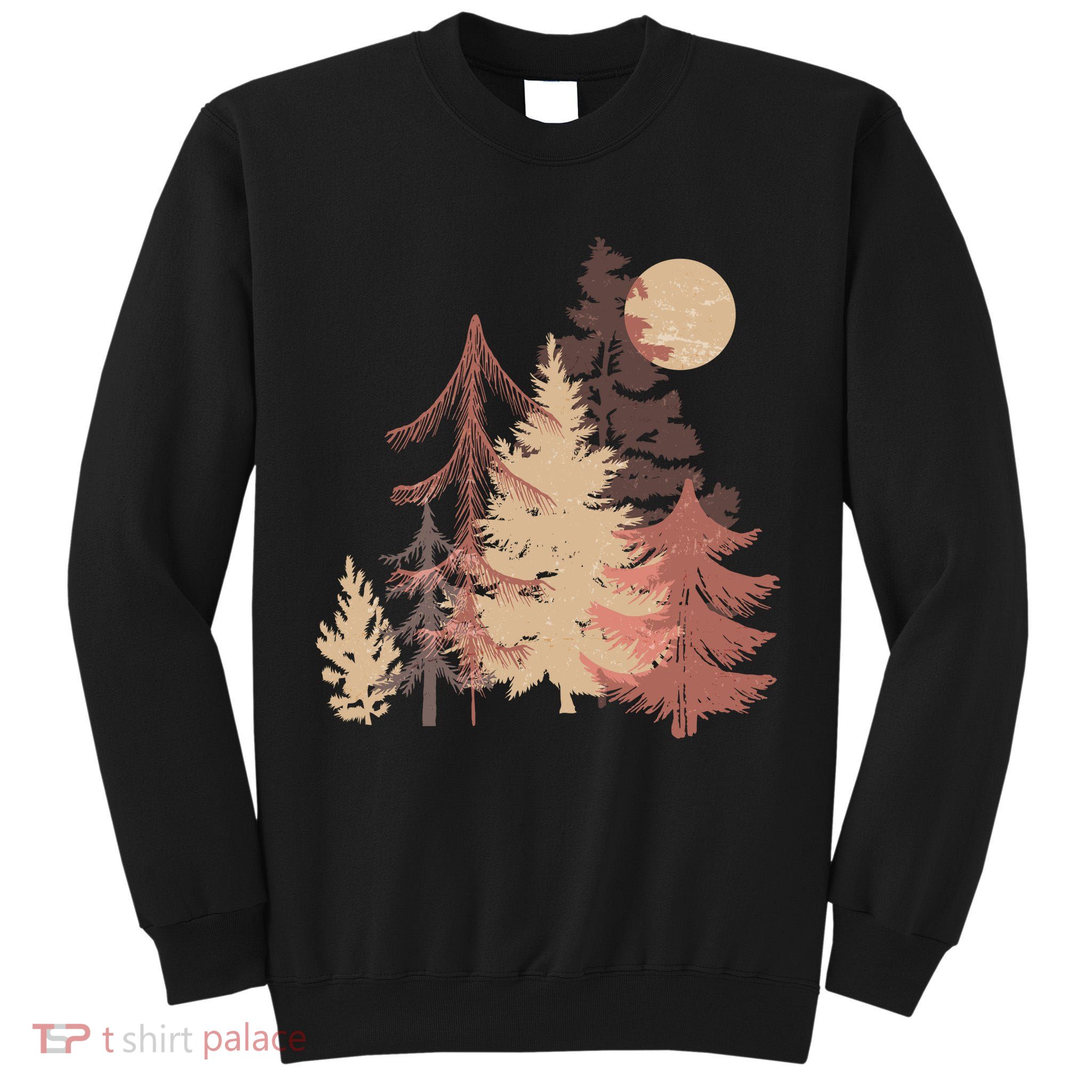 Cute Vintage Boho Pinetree Forest Tall Sweatshirt