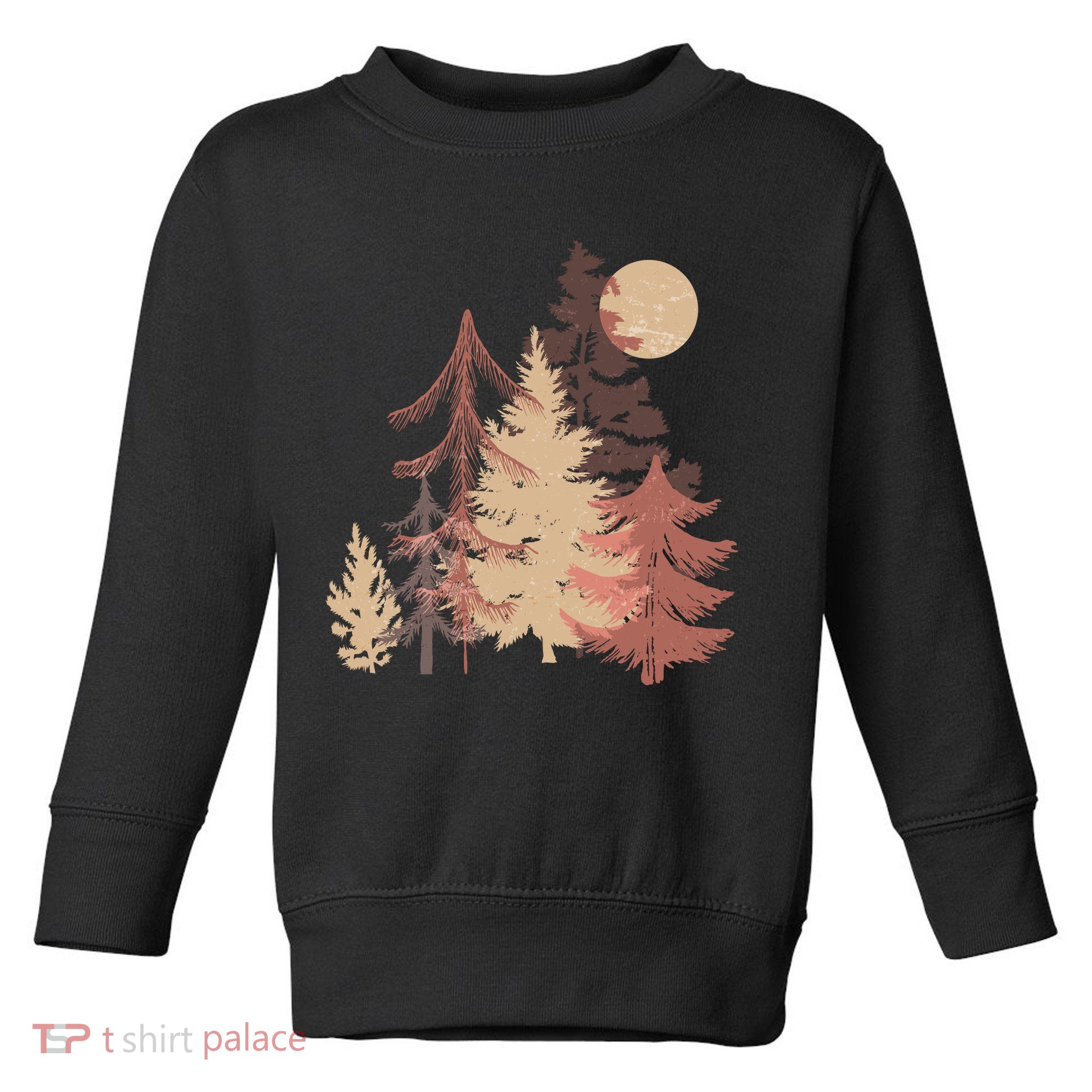 Cute Vintage Boho Pinetree Forest Toddler Sweatshirt