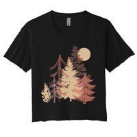 Cute Vintage Boho Pinetree Forest Women's Crop Top Tee