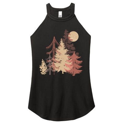 Cute Vintage Boho Pinetree Forest Women's Perfect Tri Rocker Tank