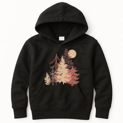 Cute Vintage Boho Pinetree Forest Kids Hoodie