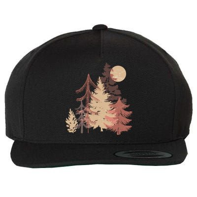 Cute Vintage Boho Pinetree Forest Wool Snapback Cap