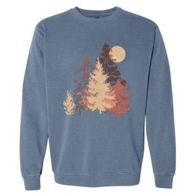 Cute Vintage Boho Pinetree Forest Garment-Dyed Sweatshirt