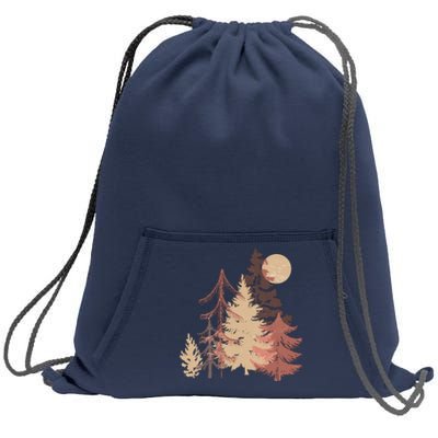 Cute Vintage Boho Pinetree Forest Sweatshirt Cinch Pack Bag