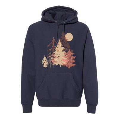 Cute Vintage Boho Pinetree Forest Premium Hoodie