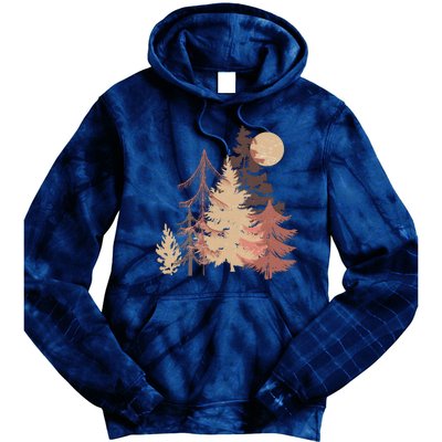 Cute Vintage Boho Pinetree Forest Tie Dye Hoodie