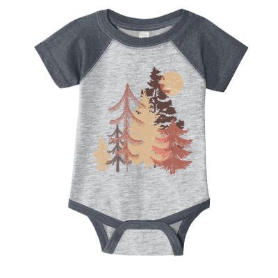 Cute Vintage Boho Pinetree Forest Infant Baby Jersey Bodysuit