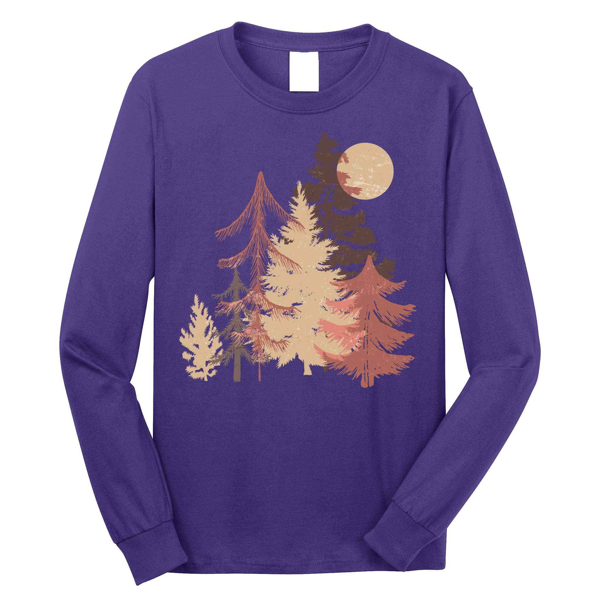 Cute Vintage Boho Pinetree Forest Long Sleeve Shirt