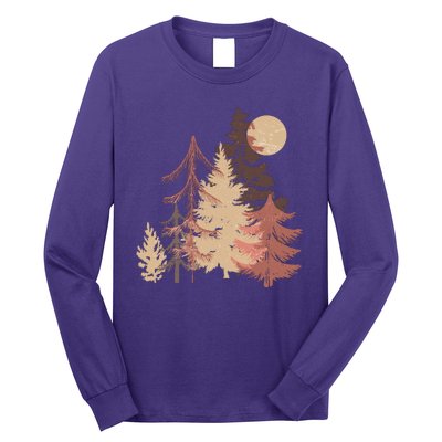 Cute Vintage Boho Pinetree Forest Long Sleeve Shirt