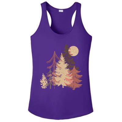 Cute Vintage Boho Pinetree Forest Ladies PosiCharge Competitor Racerback Tank