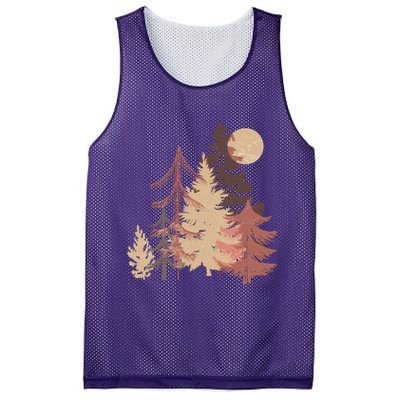 Cute Vintage Boho Pinetree Forest Mesh Reversible Basketball Jersey Tank