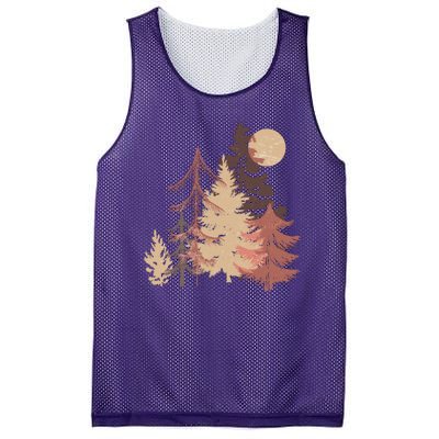 Cute Vintage Boho Pinetree Forest Mesh Reversible Basketball Jersey Tank