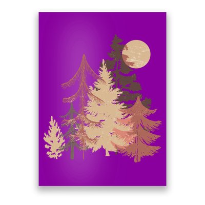 Cute Vintage Boho Pinetree Forest Poster