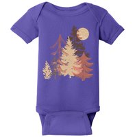 Cute Vintage Boho Pinetree Forest Baby Bodysuit