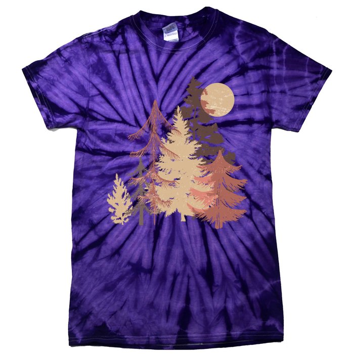 Cute Vintage Boho Pinetree Forest Tie-Dye T-Shirt