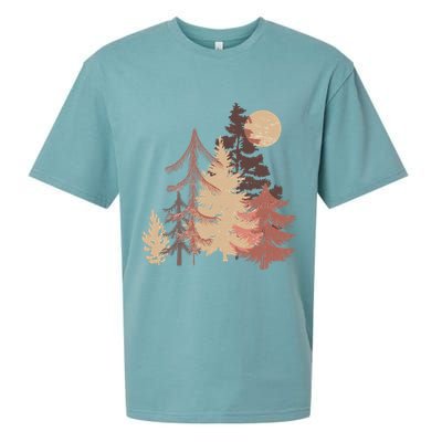 Cute Vintage Boho Pinetree Forest Sueded Cloud Jersey T-Shirt