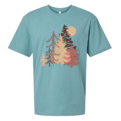 Cute Vintage Boho Pinetree Forest Sueded Cloud Jersey T-Shirt