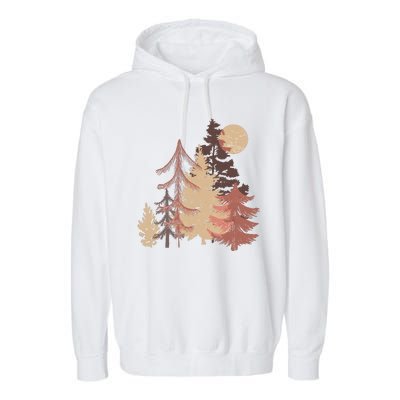 Cute Vintage Boho Pinetree Forest Garment-Dyed Fleece Hoodie