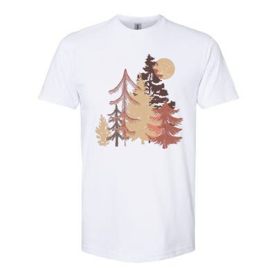 Cute Vintage Boho Pinetree Forest Softstyle CVC T-Shirt