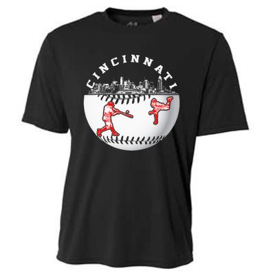 Cincinnati Vintage Baseball Tee Distressed Gameday Retro Cooling Performance Crew T-Shirt