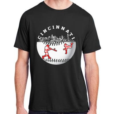 Cincinnati Vintage Baseball Tee Distressed Gameday Retro Adult ChromaSoft Performance T-Shirt