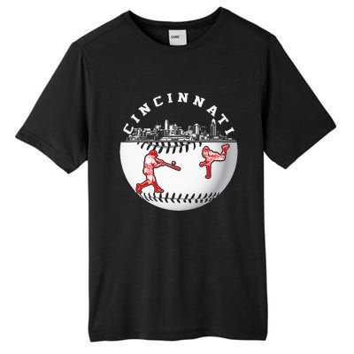 Cincinnati Vintage Baseball Tee Distressed Gameday Retro Tall Fusion ChromaSoft Performance T-Shirt