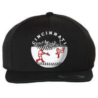 Cincinnati Vintage Baseball Tee Distressed Gameday Retro Wool Snapback Cap