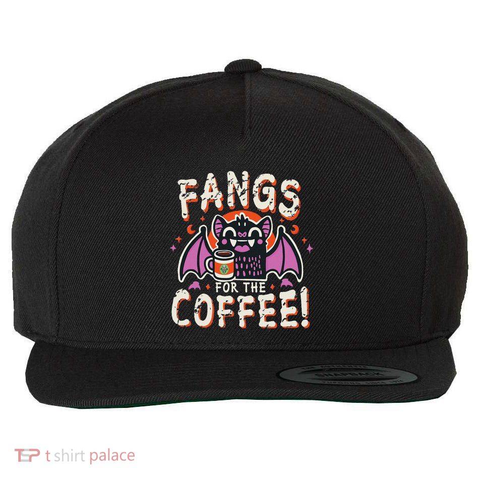 Cute Vampire Bat Fangs For The Coffee! Halloween Wool Snapback Cap