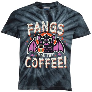 Cute Vampire Bat Fangs For The Coffee! Halloween Kids Tie-Dye T-Shirt