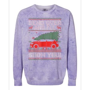 Christmas Vacation Bend Over And ILl Show You Xmas Couple Colorblast Crewneck Sweatshirt