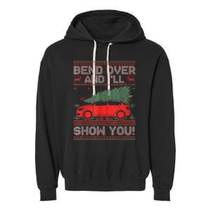 Christmas Vacation Bend Over And ILl Show You Xmas Couple Garment-Dyed Fleece Hoodie