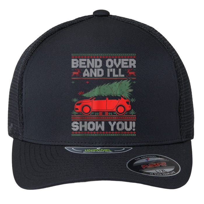 Christmas Vacation Bend Over And ILl Show You Xmas Couple Flexfit Unipanel Trucker Cap