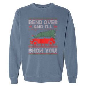 Christmas Vacation Bend Over And ILl Show You Xmas Couple Garment-Dyed Sweatshirt