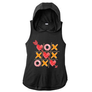 Cute Valentine Boy Girl Tic Tac Toe Hearts Win Ladies PosiCharge Tri-Blend Wicking Draft Hoodie Tank