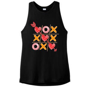 Cute Valentine Boy Girl Tic Tac Toe Hearts Win Ladies PosiCharge Tri-Blend Wicking Tank