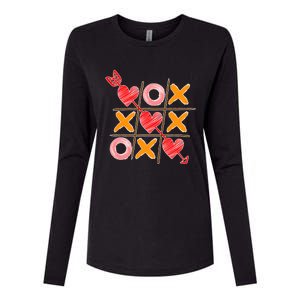 Cute Valentine Boy Girl Tic Tac Toe Hearts Win Womens Cotton Relaxed Long Sleeve T-Shirt