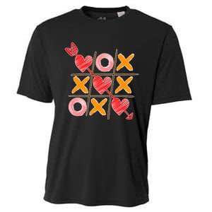 Cute Valentine Boy Girl Tic Tac Toe Hearts Win Cooling Performance Crew T-Shirt