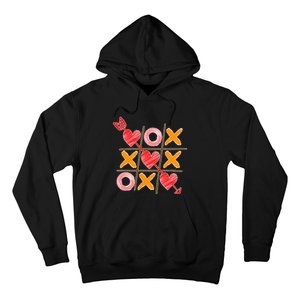 Cute Valentine Boy Girl Tic Tac Toe Hearts Win Hoodie