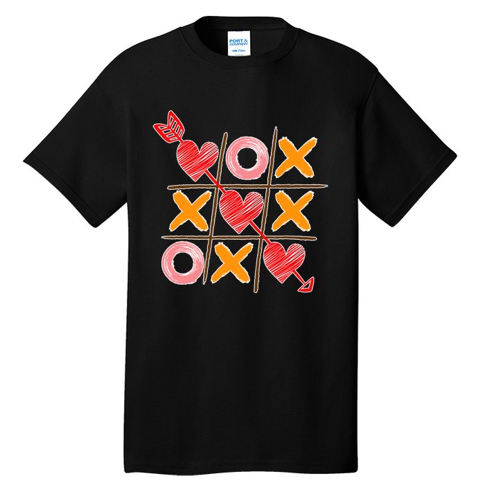 Cute Valentine Boy Girl Tic Tac Toe Hearts Win Tall T-Shirt