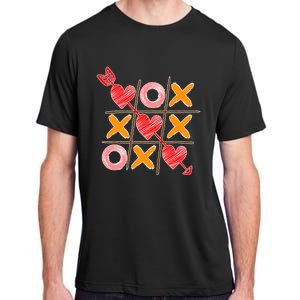 Cute Valentine Boy Girl Tic Tac Toe Hearts Win Adult ChromaSoft Performance T-Shirt