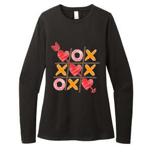 Cute Valentine Boy Girl Tic Tac Toe Hearts Win Womens CVC Long Sleeve Shirt