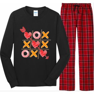 Cute Valentine Boy Girl Tic Tac Toe Hearts Win Long Sleeve Pajama Set