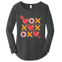 Cute Valentine Boy Girl Tic Tac Toe Hearts Win Women's Perfect Tri Tunic Long Sleeve Shirt