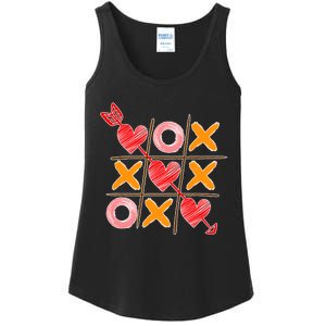 Cute Valentine Boy Girl Tic Tac Toe Hearts Win Ladies Essential Tank