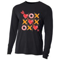 Cute Valentine Boy Girl Tic Tac Toe Hearts Win Cooling Performance Long Sleeve Crew