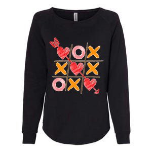 Cute Valentine Boy Girl Tic Tac Toe Hearts Win Womens California Wash Sweatshirt