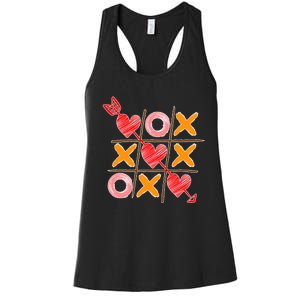 Cute Valentine Boy Girl Tic Tac Toe Hearts Win Women's Racerback Tank