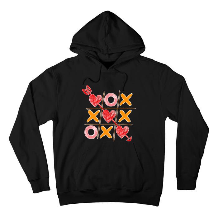 Cute Valentine Boy Girl Tic Tac Toe Hearts Win Tall Hoodie