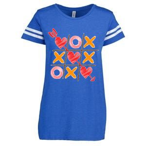 Cute Valentine Boy Girl Tic Tac Toe Hearts Win Enza Ladies Jersey Football T-Shirt