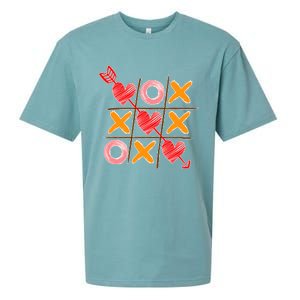 Cute Valentine Boy Girl Tic Tac Toe Hearts Win Sueded Cloud Jersey T-Shirt